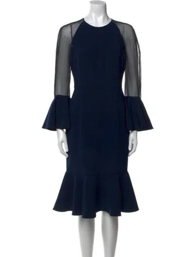 Pre-owned Sachin & Babi Crew Neck Midi Length Dress In Blue