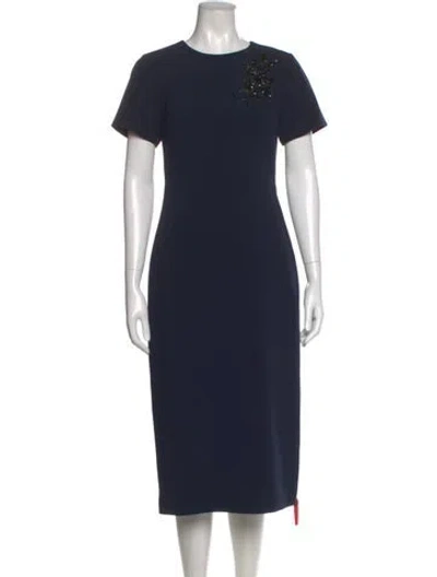 Pre-owned Sachin & Babi Crew Neck Midi Length Dress In Blue