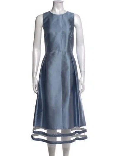 Pre-owned Sachin & Babi Crew Neck Midi Length Dress In Blue