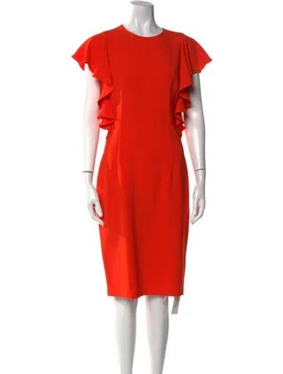 Pre-owned Sachin & Babi Crew Neck Midi Length Dress In Orange