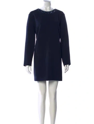 Pre-owned Sachin & Babi Crew Neck Mini Dress In Blue