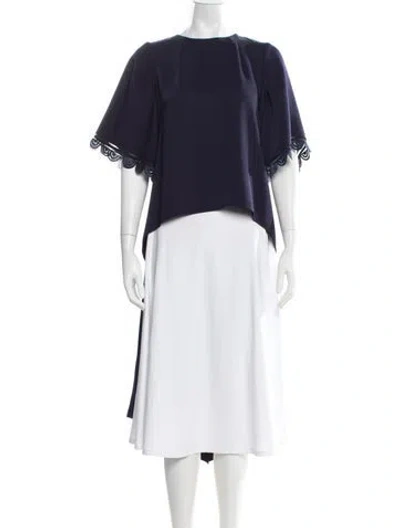 Pre-owned Sachin & Babi Crew Neck Short Sleeve Top In Blue