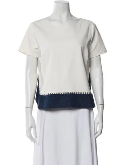 Pre-owned Sachin & Babi Crew Neck Short Sleeve Top In White