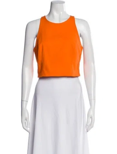 Pre-owned Sachin & Babi Crew Neck Sleeveless Crop Top In Orange