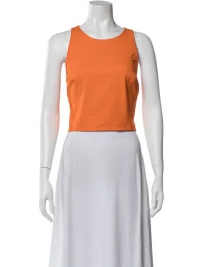Pre-owned Sachin & Babi Crew Neck Sleeveless Crop Top In Orange