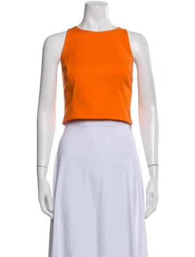 Pre-owned Sachin & Babi Crew Neck Sleeveless Crop Top In Orange