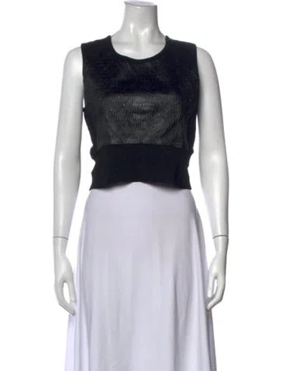 Pre-owned Sachin & Babi Crew Neck Sleeveless Top In Black