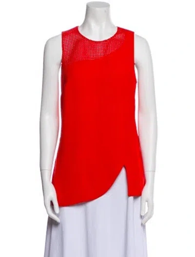 Pre-owned Sachin & Babi Crew Neck Sleeveless Top In Red
