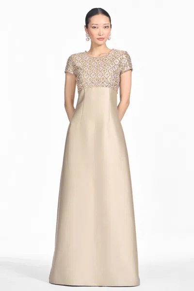 Sachin & Babi Embellished Amsterdam Gown In Crystaline Pewter