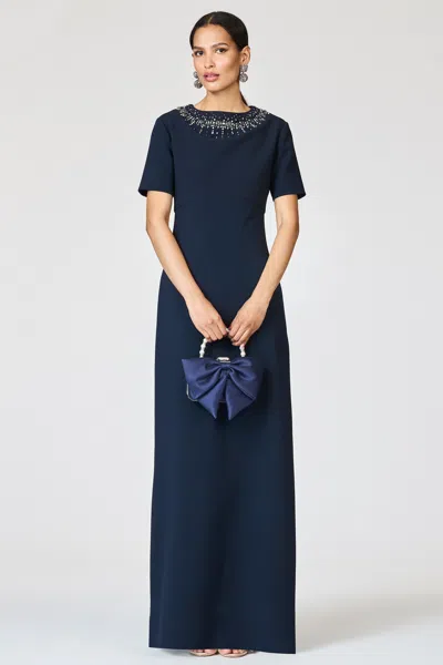 Sachin & Babi Embellished Franca Gown In Blue