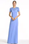 Sachin & Babi Embroidered Aruna Gown In Blue