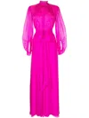 Sachin & Babi Embroidered Long-sleeve Gown In 粉色