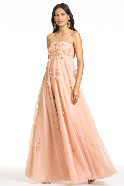 Sachin & Babi Embroidered Scarlett Gown In Brown