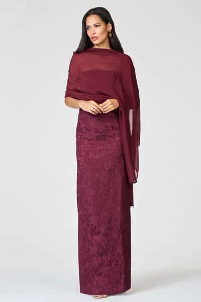 Sachin & Babi Emmy Burgundy Embellished Silk Chiffon Scarf In Bordeaux
