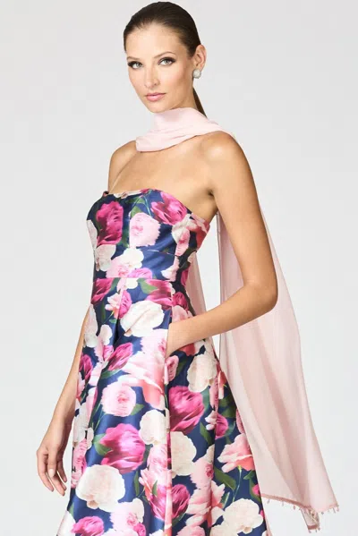 Sachin & Babi Emmy Pink Embellished Silk Chiffon Scarf In Petal