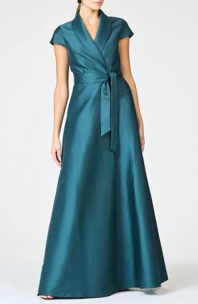Sachin & Babi Etienne A-line Satin Gown In Blue