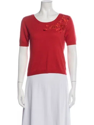 Pre-owned Sachin & Babi Floral Print Crew Neck Sweater W/ Tags In Red