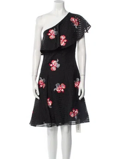 Pre-owned Sachin & Babi Floral Print Knee-length Dress In Black