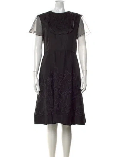 Pre-owned Sachin & Babi Floral Print Knee-length Dress In Black