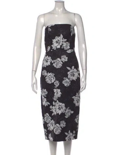 Pre-owned Sachin & Babi Floral Print Knee-length Dress In Black