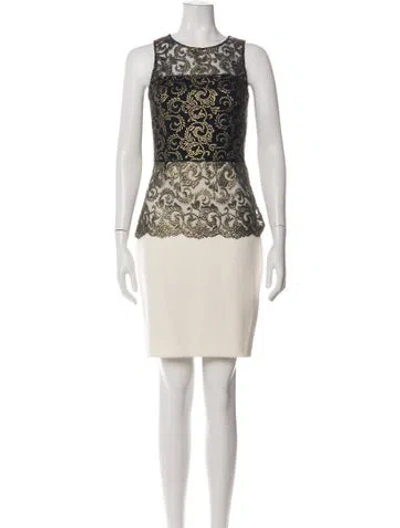 Pre-owned Sachin & Babi Floral Print Knee-length Dress In Black