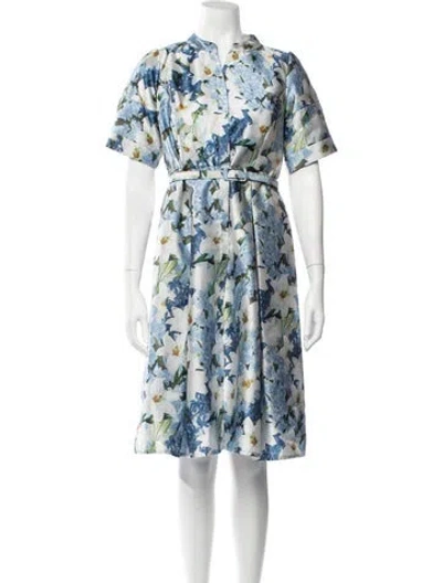 Pre-owned Sachin & Babi Floral Print Knee-length Dress In Blue