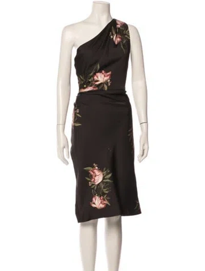 Pre-owned Sachin & Babi Floral Print Knee-length Dress In Gray