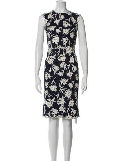 Pre-owned Sachin & Babi Floral Print Knee-length Dress In Neutrals