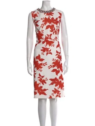 Pre-owned Sachin & Babi Floral Print Knee-length Dress W/ Tags In Red