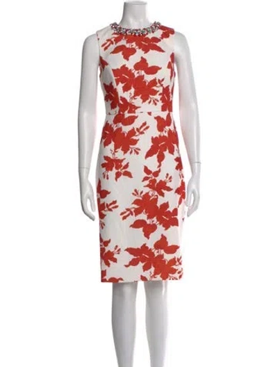 Pre-owned Sachin & Babi Floral Print Knee-length Dress W/ Tags In Red