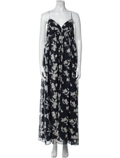 Pre-owned Sachin & Babi Floral Print Long Dress In Blue