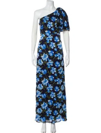 Pre-owned Sachin & Babi Floral Print Long Dress In Blue