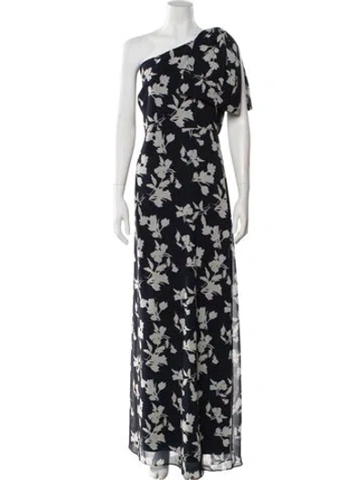 Pre-owned Sachin & Babi Floral Print Long Dress In Blue