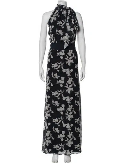 Pre-owned Sachin & Babi Floral Print Long Dress In Blue