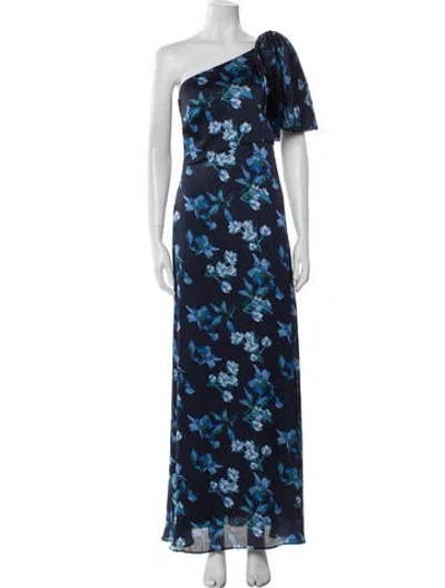 Pre-owned Sachin & Babi Floral Print Long Dress In Blue