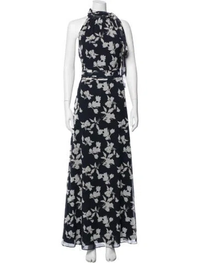 Pre-owned Sachin & Babi Floral Print Long Dress In Blue