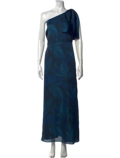 Pre-owned Sachin & Babi Floral Print Long Dress In Blue