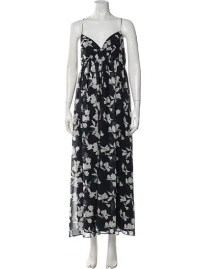 Pre-owned Sachin & Babi Floral Print Long Dress In Blue
