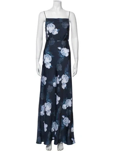 Pre-owned Sachin & Babi Floral Print Long Dress In Blue