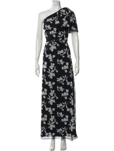 Pre-owned Sachin & Babi Floral Print Long Dress In Blue