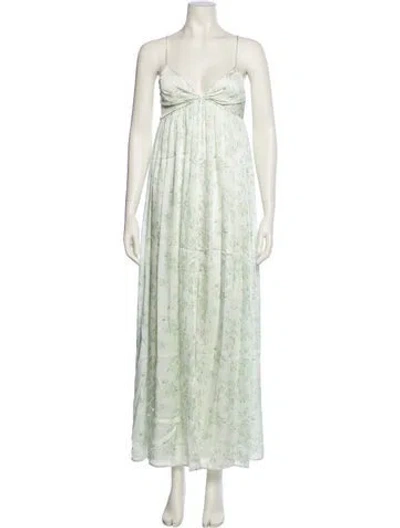 Pre-owned Sachin & Babi Floral Print Long Dress In Green