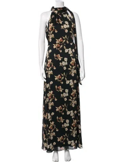 Pre-owned Sachin & Babi Floral Print Long Dress In Green