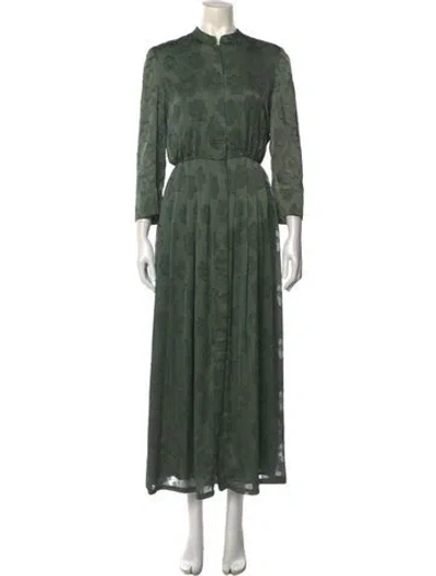 Pre-owned Sachin & Babi Floral Print Long Dress In Green