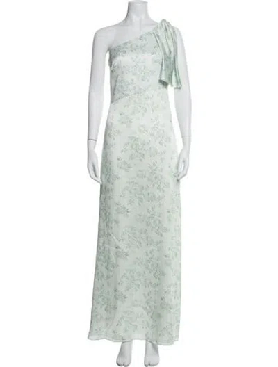 Pre-owned Sachin & Babi Floral Print Long Dress In Green