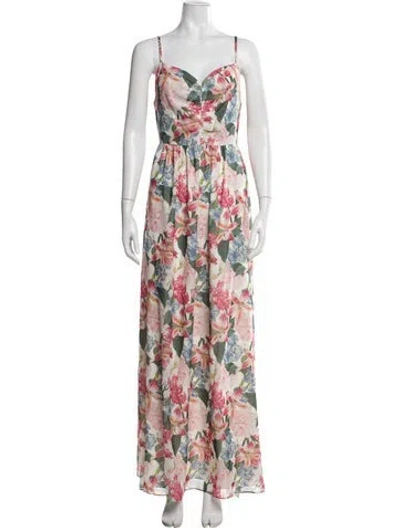 Pre-owned Sachin & Babi Floral Print Long Dress In Multi