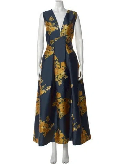 Pre-owned Sachin & Babi Floral Print Long Dress In Multi