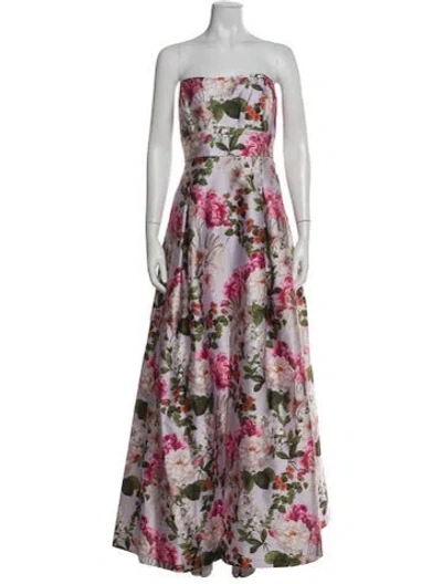 Pre-owned Sachin & Babi Floral Print Long Dress In Multi