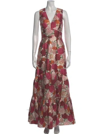 Pre-owned Sachin & Babi Floral Print Long Dress In Multi