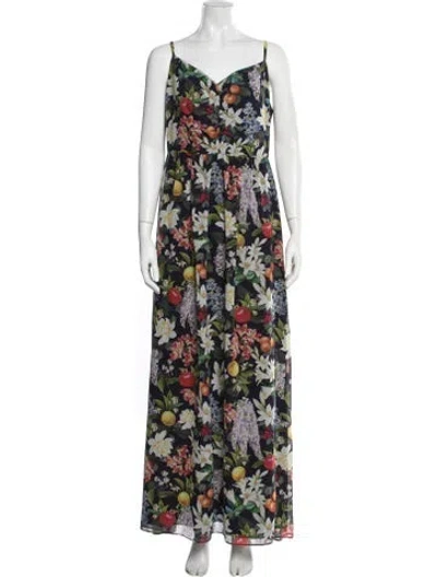 Pre-owned Sachin & Babi Floral Print Long Dress In Multicolor