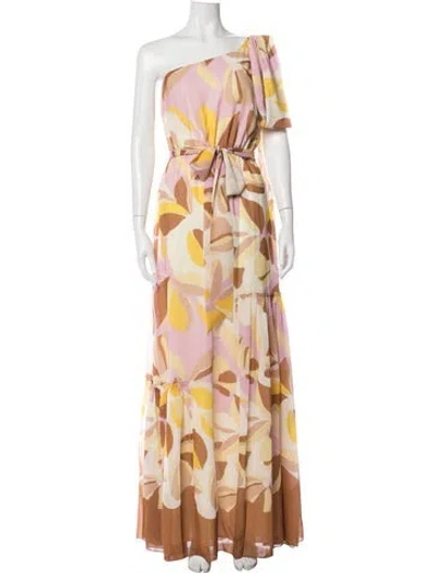 Pre-owned Sachin & Babi Floral Print Long Dress In Neutrals